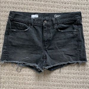 Black cutoff shorts